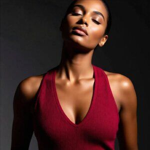 2X/3X Zenana Cranberry Ribbed Crop Top/Bralette/ Sportsbra & Matched Earrings